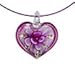 Handcrafted Burgundy Glass Flower Heart Wire Choker