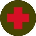 Round Combat Medic Cross Sticker 4"
