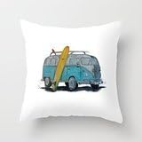 CBOutletArt Vw Bus Cotton Linen Decorative Throw Pillow Case Cushion Cover 18*18 Inch a:51
