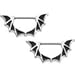 Body Candy Stainless Steel Halloween Bat Wings Nipple Clicker Set of 2 14 Gauge 1/2