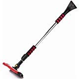 Parts Flix Mini Telescoping Snow Brush with Scraper and Foam Grip Handle (Colors May Vary)