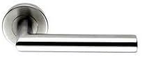 8 x Sets Lever on Rose Mitred Door Handles - Satin Stainless Steel