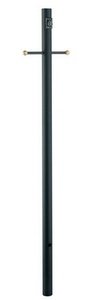 Acclaim 98BK Direct-Burial Lamp Posts Collection Smooth Lamp Post with Crossarm & Convenience Outlet, 7', Matte Black