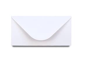 DL (110mm x 220mm) Coloured Envelopes Perfect for Christmas Cards, Greeting Cards, Wedding/Party Invitations, Crafts and Many More - Pack of 15 (White)