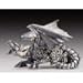 Steampunk Dragon Silver Figurine
