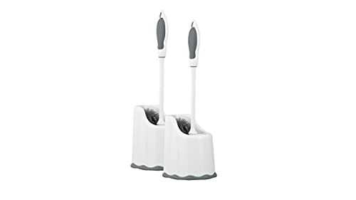 Superio Toilet Bowl Brush and Holder with Under Rim Cleaner for Bathroom, Toile…