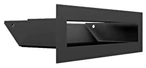 KRATKI ventilation grille AIR | Warm air grille 6 x 20 cm | Black | Exhaust grille for chimney ventilation | Air intake at a 45 degree angle | overheating resistant | Ideal for modern interiors