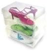 3 Pack Transparent Plastic Shoe Size Storage Clear Boxes Container for Closet Organizer
