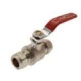 28mm Economy Lever Ball Valve - Red Handle
