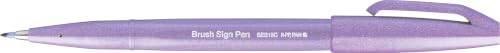 Pentel SES15C-V3X Brush Sign Pen Light Purple Fibre Pen Brush Like Tip Pack of 10