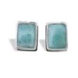 Sterling square larimar stud earrings