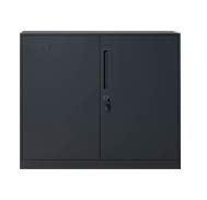 Metal Office File Cabinet 30 inch Height,Lockable Swing DoorTwo Layer Steel Cupboard with Two Layer (Black, HF-760)