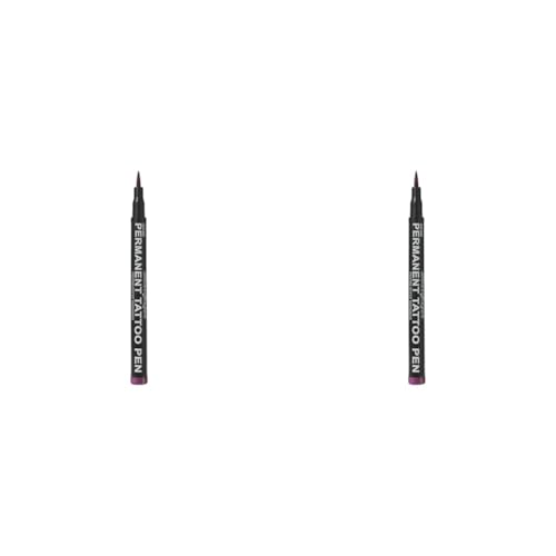 Stargazer Semi-Permanent Vegan Tattoo Pen 7. Up To 24 Hour Strong Purple Colour For Skin Art With A Fine Line Nib. (Pack of 2)