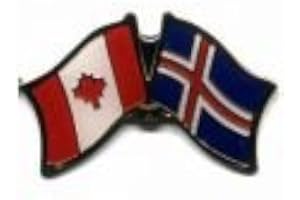 SUPERDAVES SUPERSTORE Iceland / Canada Country Flag Small Friendship Lapel Pin Badge - Red Enamel - Pin