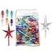 National Artcraft Medium Twist-Style Ceramic Christmas Tree Lights for Your New or Vintage Ceramic Christmas or Anytime Tree - Assorted Colors + 2 Large Stars in RED & Clear (Pkg/146)