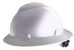 Safety Works 10006318 V-Gard White Ratchet Suspension Non-Slotted Protective Hard Hat - Quantity 5