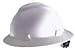 Safety Works 10006318 V-Gard White Ratchet Suspension Non-Slotted Protective Hard Hat - Quantity 5