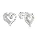 Heart Stud Fashion Earrings, Solid Sterling Silver, Perfect Gift for Girl or Women