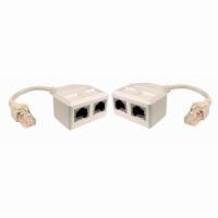 PcConnectTM Cat5e RJ 45 Pair Splitter Adapter 1 Pack (Gray)