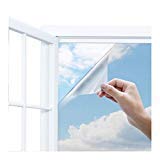 Uiter One Way Window Film- Anti UV Static Cling Window Film 100% Light Blocking for Privacy Removal Decorate Heat Control Glass Tint Home Office Windows.(17.5'' x 78.7