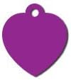 Large Blank Anodized Aluminum Heart Shaped ID Tags, 10 Count (Purple)