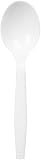 AmazonBasics Light-Weight Plastic Soup Spoons, White, 1000-Count