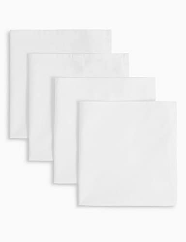 TEXTILE STATION 4 Pack Square Soft Muslin Pure Cotton Cloth or Cheesecloth, Suitable for Straining Filtering Wine Beer, Steaming, Fruit and Milk at Home (Size B, 50 x 50 cm) (White)