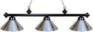 Ozone Black Pool Table Light with Chrome Shades