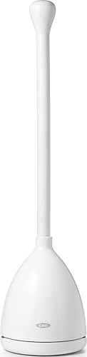 OXO Good Grips Toilet Plunger with Holder and Drip Tray - White
