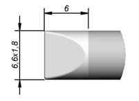 JBC Soldering Cartridge, C245 Series, Chisel, 6.6 x