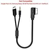 Mercedes USB C 3.5mm Aux Cable, Mercedes Benz AMI to Type C Car Audio Music Charger Adapter, Compatible with Motorola Moto Z, LeEco Le S3/2 Pro, Huawei, Xiaomi for Select MB Models