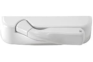 CRL CR Laurence Truth Encore Folding Handle and Cover, Die Cast Zinc Folding Handle with Plastic Cover, White Finish, 5-5/16" Length, 1-5/8" Height, 1-5/16" Width, Right Hand, Fits Casement Operator