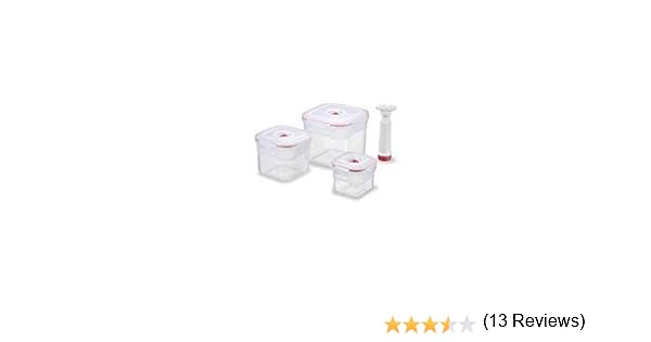 Tupper Cuadrado con Sellado al Vacío, Set de 4 piezas: Amazon.es ...