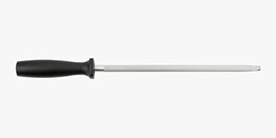 Aço para afiar, 230mm, afiador manual para aço carbono e facas de diamante. Afiador profissional com cabo ergonómico de polipropileno para lâminas muito finas. Cor: Preto
