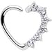 Body Candy 16 Gauge Clear Heart Left Closure Daith Cartilage Tragus Earring