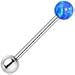 Body Candy Stainless Steel Blue Synthetic Opal Ball Barbell Tongue Ring