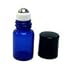 Got Oils® Pack OF 10 BLUE 5/8 DRAM GLASS SAMPLE ROLLER VIALS WITH STAINLESS STEEL ROLLER TOPS AND BLACK CAP