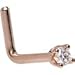 Body Candy 14k Rose Gold 2mm (0.030 cttw) Genuine Diamond L-Shaped Nose Ring 18 Gauge