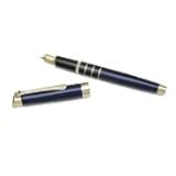 Skilcraft 7520014512278 Executive Fountain Pen, Fine Tip, Navy Blue Barrel