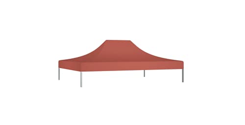 Partyzelt-Dach 4,5x3 m Terrakottarot 270 g/m² Gartenbauten Pavillon-Rahmen Dächer für Pavillions stabil – Bild 3