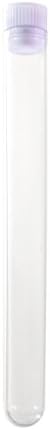 12 x 75 mm Clear Plastic Test Tubes with White Caps 25 Pack, KeL Scientific KS-301-WH25