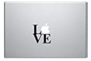 Ranger Products Love Black Vinyl Decal Sticker Apple MacBook Pro Air iPhone iPad, Die Cut Vinyl Decal for Windows, Cars, Trucks, Tool Boxes, laptops, MacBook - virtually Any Hard, Smooth Surface