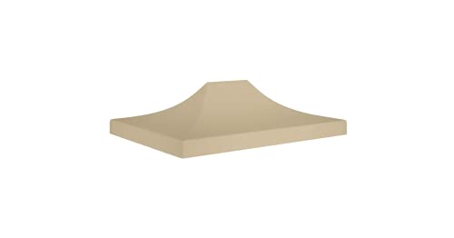 Partyzelt-Dach 4x3 m Beige 270 g/m² Gartenbauten Pavillon-Rahmen Dächer für Pavillions stabil