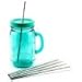 4 Pack Cocostraw for Aladdin Mason Jar 32 oz Tumbler PerfectFIT 18/8 Stainless Steel Drinking Straws With Cleaning Brush