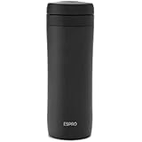 ESPRO P1 Double Walled Stainless Steel Vacuum Insulated Coffee French Press, 12 Ounce, Matte Meteorite Black
