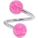 Body Candy Stainless Steel Pink Glitter Acrylic Ball Spiral Twister Belly Ring