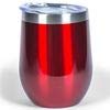 Luckti 12 oz Insulated Stainless Steel Wine Tumbler Cup Double Wall Vacuum Stemless Glass with Lid - Red