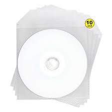 10 x DVD+R 8.5Gb Dual Layer Full Face Printable, White, x8 in Clear Plastic Sleeves