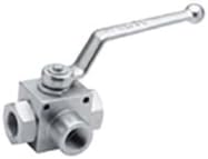 3-Way High Pressure Ball Valves: 2.79 A Dim., 1.93 B Dim., 7/16-20 SAE Port Size, 5880 PSI, 450257