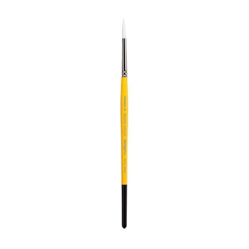 KINGART Premium White Nylon 7950-6 Gold Grip Round Artist Brushes, Synthetic Ny…